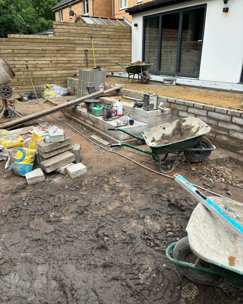 Raised Porcelain Patio in Glossop