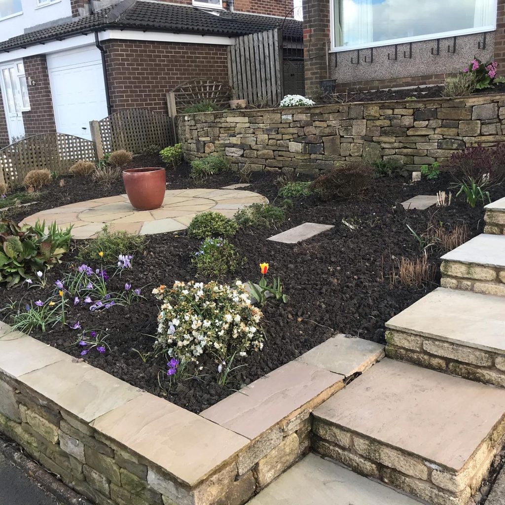 Tiered Front Garden in Gee Cross