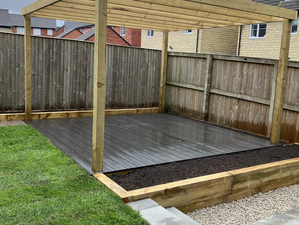 Indian Stone Patio, Pergola and Composite Deck
