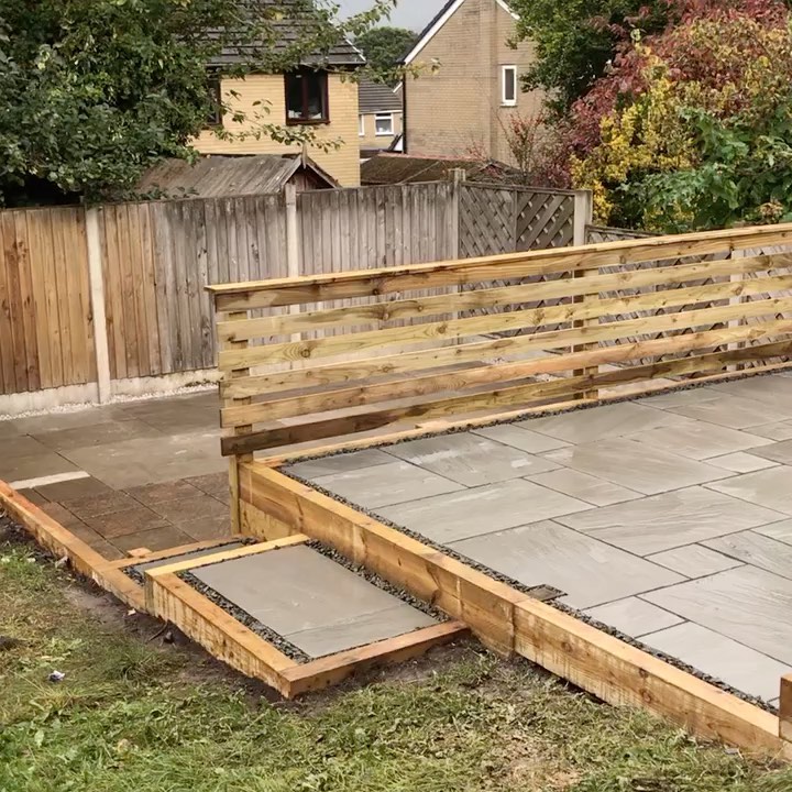 Multi-level Indian Stone Patios