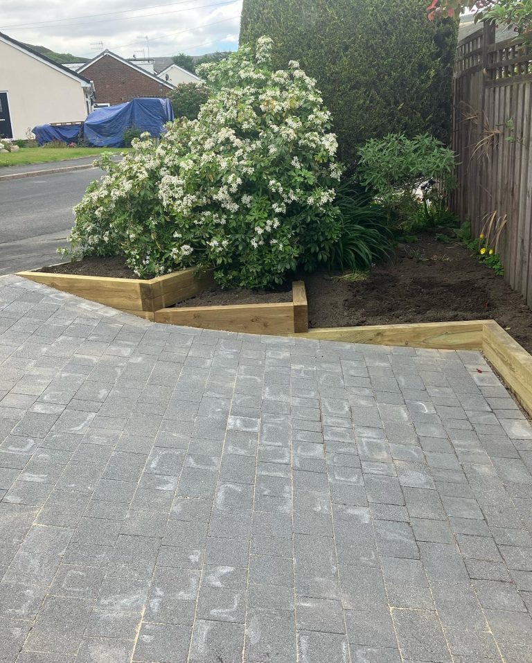 Driveway and Flower Beds