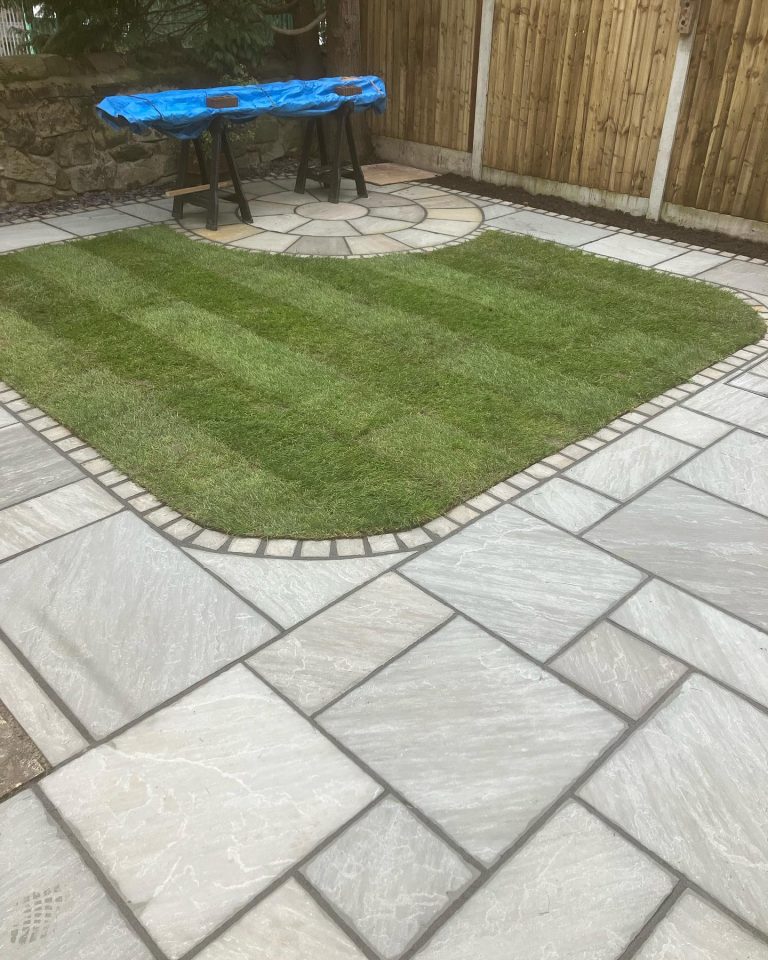 Indian Stone Patio and Lawn