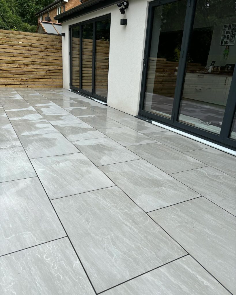 Raised Porcelain Patio in Glossop