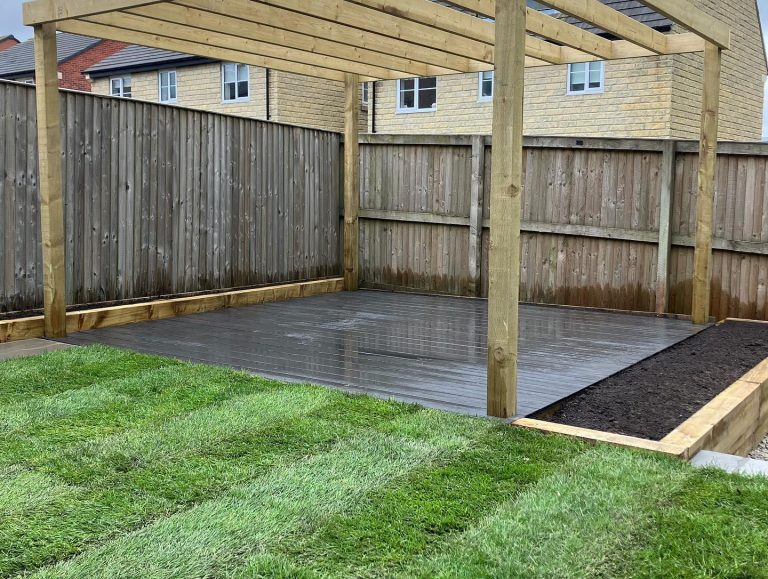 Indian Stone Patio, Pergola and Composite Deck